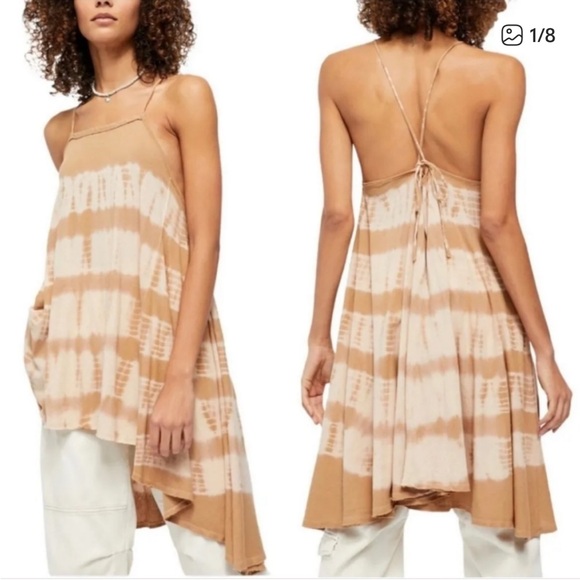 NWOT Free People Seashell Tie Dye Tunic Dress Size Large - Picture 1 of 8